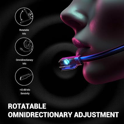 EKSA E1000 V2 Wired Gaming Headset – USB-C and USB-A PC Headset with 7.1 Surround Sound, RGB Lighting and Noise-Canceling Mic