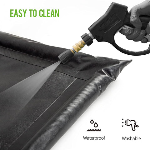 garage containment mat for winter snow and water protection
SUV parked on 8.6x20 ft waterproof garage mat
car on 8x18 ft floor containment mat in garage