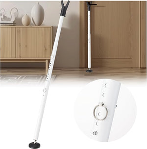 Lckoeiy Adjustable Door Security Bar – Heavy-Duty Door Jammer & Sliding Patio Door Security Bar, White