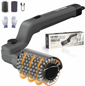 YEYES Cordless Electric Grill Brush – Rechargeable BBQ Grill Cleaner with Rotating Brush Head for Outdoor Grills