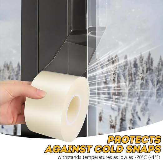 FIFIFO 3-Inch Transparent Weather Sealing Tape – Waterproof Window Insulation and Draft Seal Tape