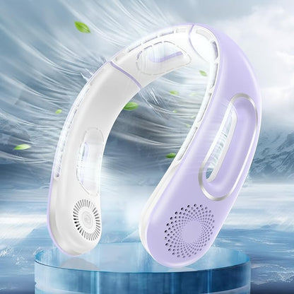 Hotsales Rechargeable Bladeless Neck Fan – 4-Speed 360° Hands-Free Wearable Fan with 5200mAh Battery