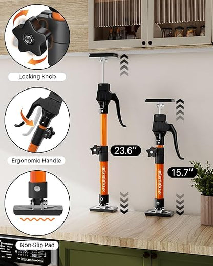 HOLOTHURIAN Cabinet Jack Support Pole – 15.8–23.6" Adjustable Third Hand Tool for Cabinet Installation, Drywall & Woodworking, 200 lb Capacity