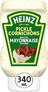 Heinz Pickle Mayonnaise Style Sauce 340 mL – Creamy Dill Pickle Mayo Condiment with Pickle Relish