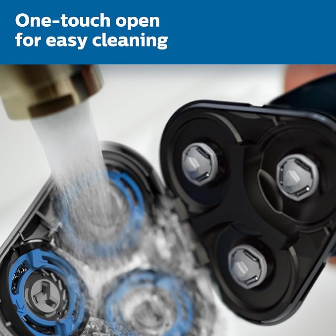 Philips Series 5000 S5466/17 Wet & Dry Electric Shaver – Cordless Rotary Razor with 360° Flex Heads & Precision Trimmer