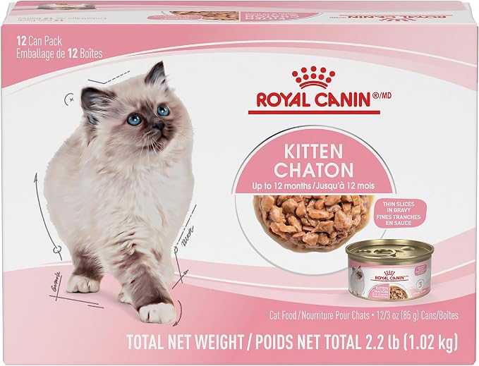Royal Canin Wet Cat Food for Kitten and Adult Cats – Assorted Flavors & Pack Sizes, Thin Slices in Gravy & Soft Loaf