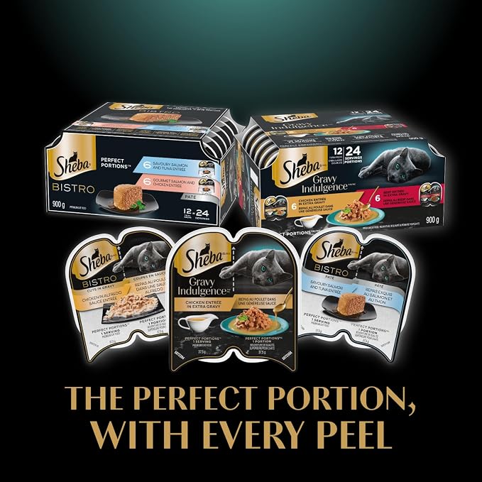 SHEBA Gravy Indulgence Perfect Portions Wet Cat Food – Assorted Flavours & Pack Sizes, Adult Cat Food in Extra Gravy