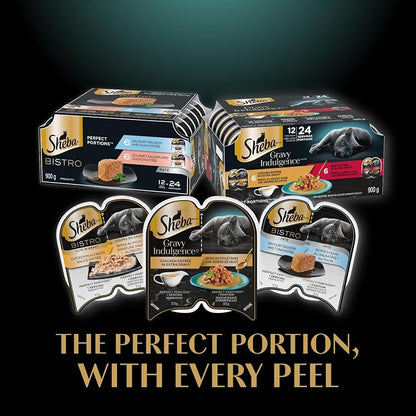 SHEBA Gravy Indulgence Perfect Portions Wet Cat Food – Assorted Flavours & Pack Sizes, Adult Cat Food in Extra Gravy