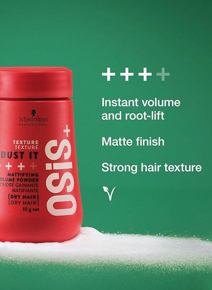 OSiS+ Dust It Mattifying Volume Powder – Lightweight Hair Texturizing Powder, 10 g