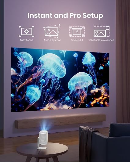 Dangbei N2 Smart Projector – 1080p Full HD Portable Home Theater Projector with Netflix, WiFi, Bluetooth, 400 ISO Lumens & Dolby Audio