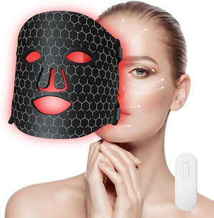 Dnin LED Red Light Therapy Face Mask – 660nm Red & 850nm Near-Infrared Facial Light Mask with Remote Control