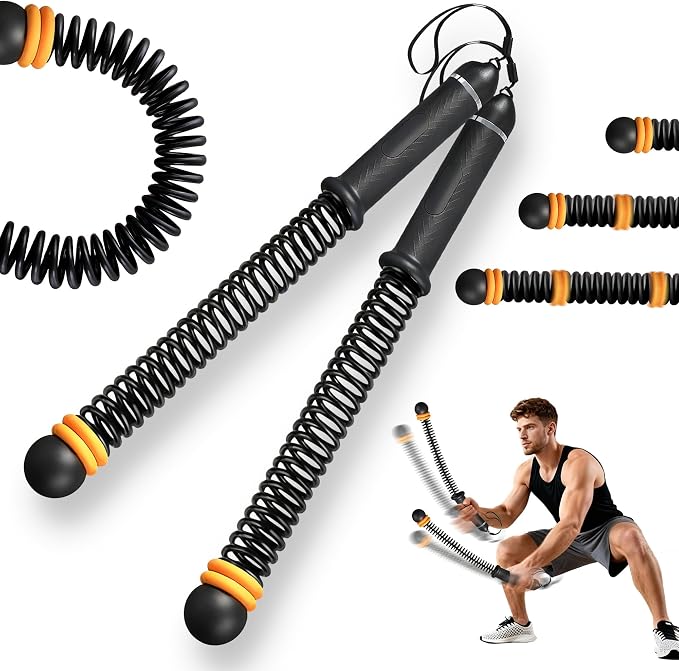 Newmkr Weighted Ropeless Battle Ropes – Portable Cordless Workout Ropes for Home Gym, HIIT, Cardio & Strength Training