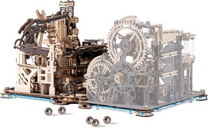 ROBOTIME 3D Wooden Puzzle Combination Set – Motorized Marble Spaceport LGC01, Link Pack LG01 and Marble Night City LGA01