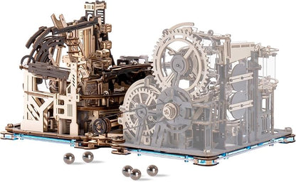 ROBOTIME 3D Wooden Puzzle Combination Set – Motorized Marble Spaceport LGC01, Link Pack LG01 and Marble Night City LGA01
