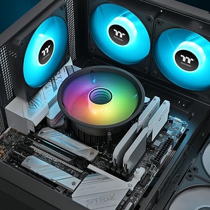 Thermaltake UX150 ARGB Sync CPU Cooler – 130mm PWM Fan, 130W Cooling, Intel LGA 1851/1700/1200/115X, Black