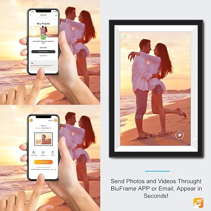 Youyu 10.1" WiFi Digital Photo Frame – 32GB Smart Picture Frame with 1280x800 IPS Touchscreen, App & Email Photo Sharing