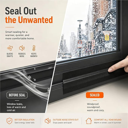 ZOMPAGO Self-Adhesive Weather Stripping Tape – Door and Window Seal Strips