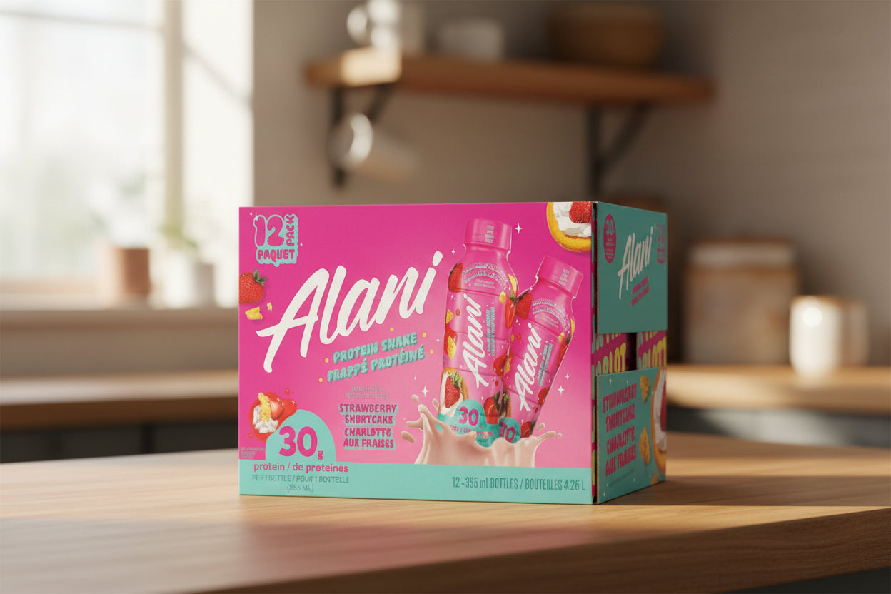 Alani Nu Strawberry Shortcake Protein Shake – Ready-to-Drink High Protein Beverage, 12 x 355 mL