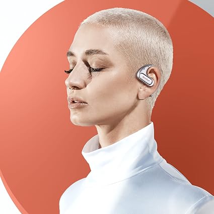 OpenRock Pro Open-Ear Wireless Earbuds – Bluetooth 5.2 Sports Headphones with 46-Hour Playtime, IPX5 Waterproof, Silver