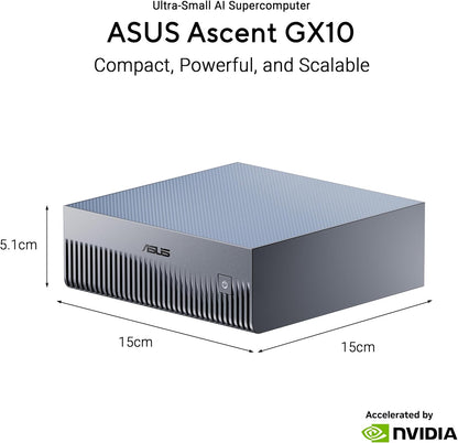 ASUS Ascent GX10 AI Supercomputer – NVIDIA GB10, 128GB Unified Memory, 1TB NVMe – Open Box