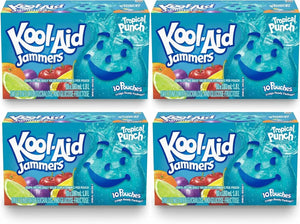 Kool-Aid Jammers Tropical Punch Drink Pouches – 40 x 180 mL (4 Packs of 10)g
