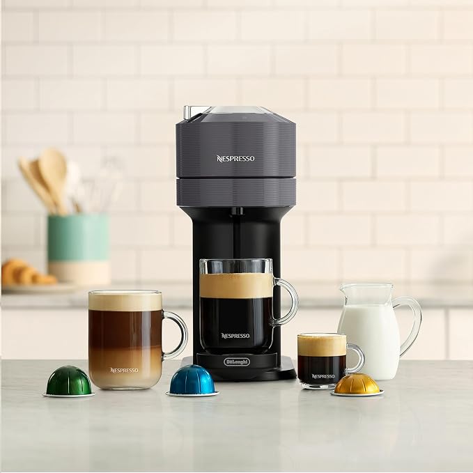 Nespresso Vertuo Next Coffee & Espresso Machine by De'Longhi – 7 Brew Sizes, Centrifusion Technology, One-Touch Pod Coffee Maker