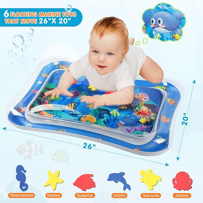 Infinno Inflatable Tummy Time Water Mat – Portable Baby Sensory Play Mat for Infants and Toddlers