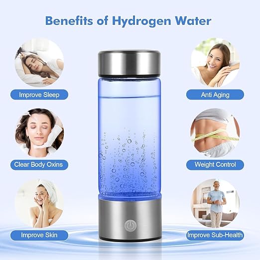 BEVECK Hydrogen Water Bottle – 420 mL Portable SPE PEM Hydrogen Water Generator