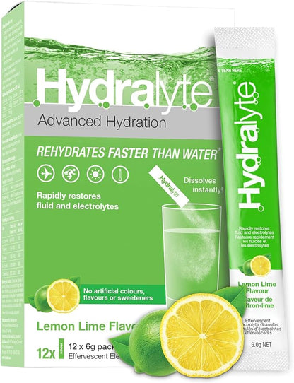 Hydralyte Electrolyte Powder Packets – Low Sugar Hydration Drink Mix, 12 Count, assorted flavour