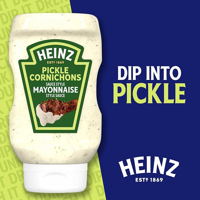 Heinz Pickle Mayonnaise Style Sauce 340 mL – Creamy Dill Pickle Mayo Condiment with Pickle Relish