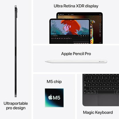 Apple iPad Pro 13-inch M5 256GB Wi-Fi – Ultra Retina XDR OLED Tablet with 12GB Memory, Wi-Fi 7, Space Black