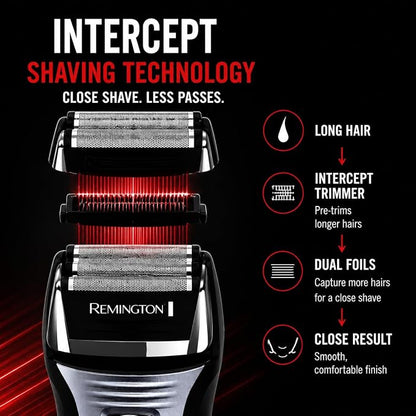 Remington F5-5800 Foil Electric Shaver for Men – Cordless Rechargeable Razor with Pivoting Flex Foils & Pop-Up Trimmer