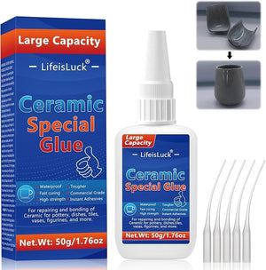 LifeisLuck 50 g Ceramic Glue – Clear Waterproof Porcelain and Pottery Repair Adhesive