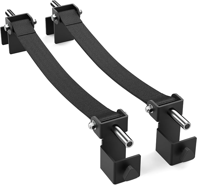 Synergee 750 lb Safety Straps for 3x3 Power Racks – Pair of Nylon Barbell Spotter Straps for 29-Inch Rack Depth, 5/8" & 1" Holes