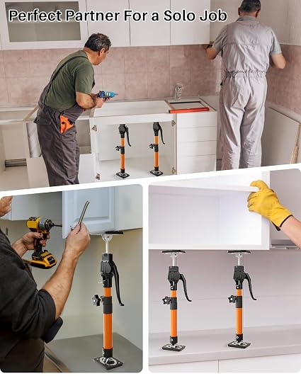 HOLOTHURIAN Cabinet Jack Support Pole – 15.8–23.6" Adjustable Third Hand Tool for Cabinet Installation, Drywall & Woodworking, 200 lb Capacity
