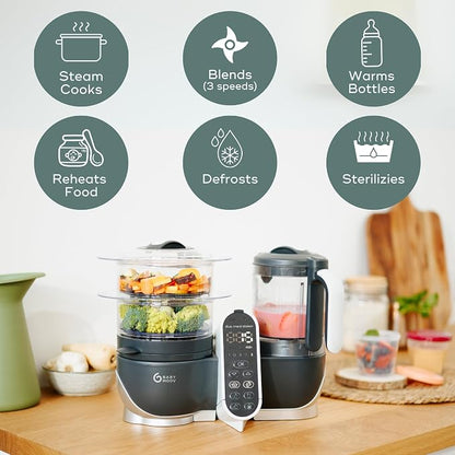 Babymoov Duo Meal Station 6-in-1 Baby Food Maker – Steamer, Blender, Bottle Warmer, Sterilizer, Defroster & Reheater