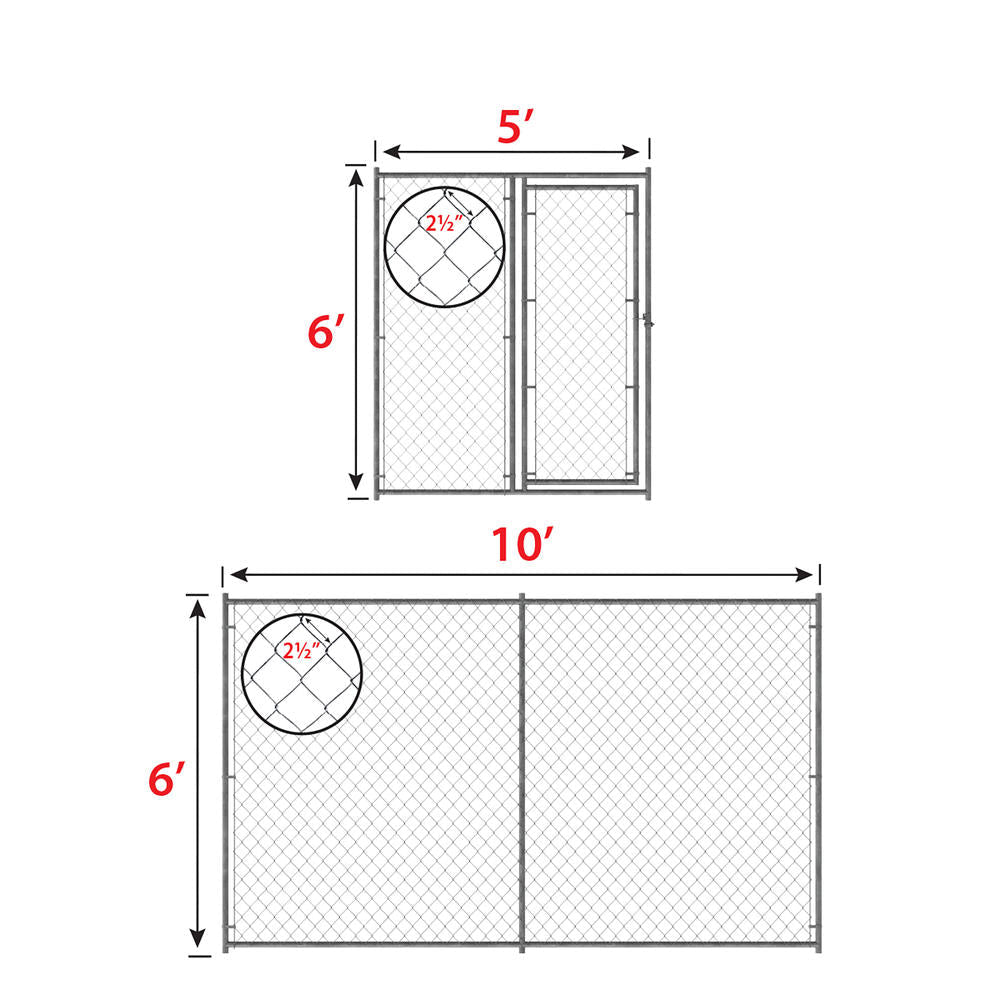 72″ × 10′ × 20′ Galvanized Chain Link Multi - Run Dog Kennel Kit with Divider Panels & Gates – 4 - Run System 1711614 - with | Sold by Uncle Wiener's Wholesale