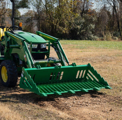 72" Heavy - Duty Rock Bucket with Teeth for John Deere Tractors – Model RTB1830 - SKID STEER ATTACHMENT with | Sold by Uncle Wiener's Wholesale