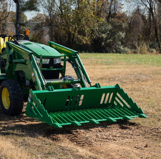 72" Heavy - Duty Rock Bucket with Teeth for John Deere Tractors – Model RTB1830 - SKID STEER ATTACHMENT with | Sold by Uncle Wiener's Wholesale