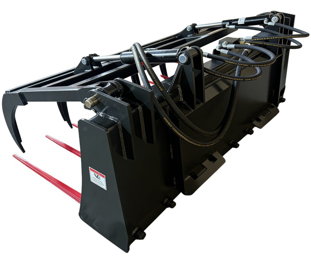 72" Hydraulic Manure Fork Grapple for Skid Steer | Heavy - Duty Farm Attachment MP1200 - Skid Steer Attachments with 72" Hydraulic Manure Fork | Sold by Uncle Wiener's Wholesale