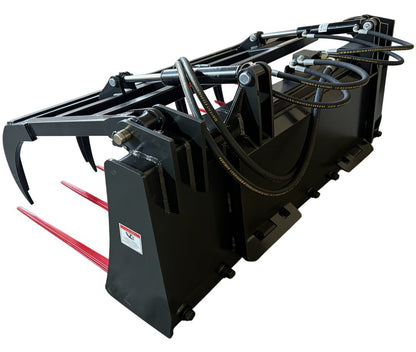 72" Hydraulic Manure Fork Grapple for Skid Steer | Heavy - Duty Farm Attachment MP1200 - Skid Steer Attachments with 72" Hydraulic Manure Fork | Sold by Uncle Wiener's Wholesale