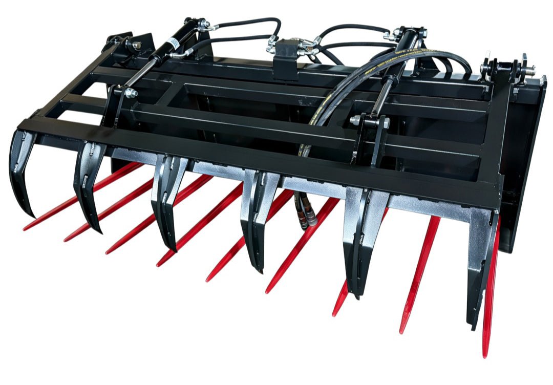 72" Hydraulic Manure Fork Grapple for Skid Steer | Heavy - Duty Farm Attachment MP1200 - Skid Steer Attachments with 72" Hydraulic Manure Fork | Sold by Uncle Wiener's Wholesale