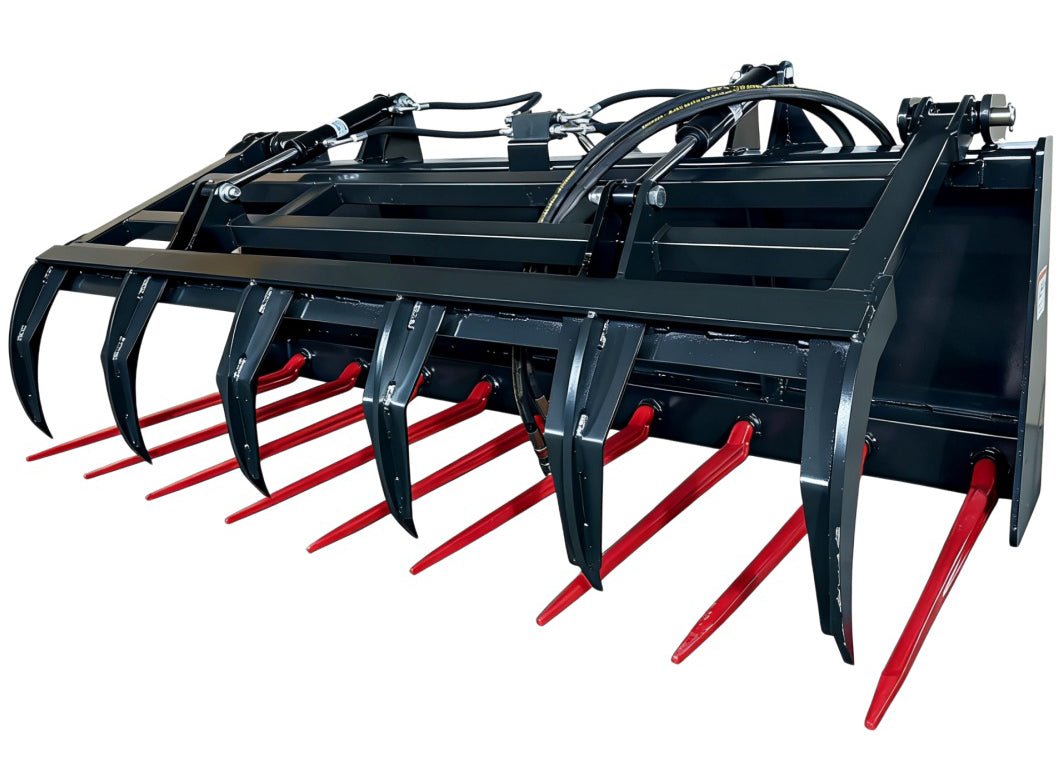72" Hydraulic Manure Fork Grapple for Skid Steer | Heavy - Duty Farm Attachment MP1200 - Skid Steer Attachments with 72" Hydraulic Manure Fork | Sold by Uncle Wiener's Wholesale
