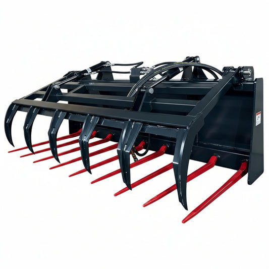 72" Hydraulic Manure Fork Grapple for Skid Steer | Heavy - Duty Farm Attachment MP1200 - Skid Steer Attachments with 72" Hydraulic Manure Fork | Sold by Uncle Wiener's Wholesale