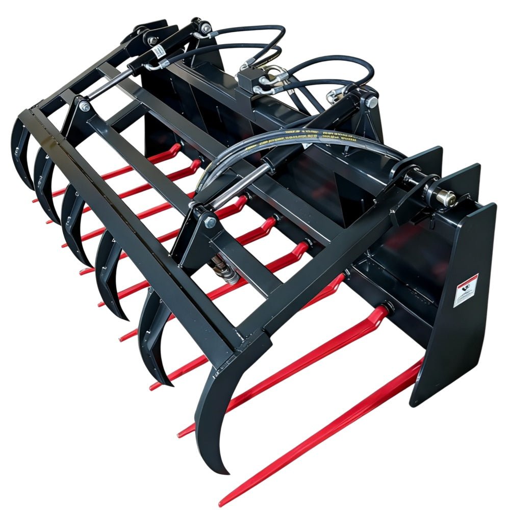 72" Hydraulic Manure Fork Grapple for Skid Steer | Heavy - Duty Farm Attachment MP1200 - Skid Steer Attachments with 72" Hydraulic Manure Fork | Sold by Uncle Wiener's Wholesale