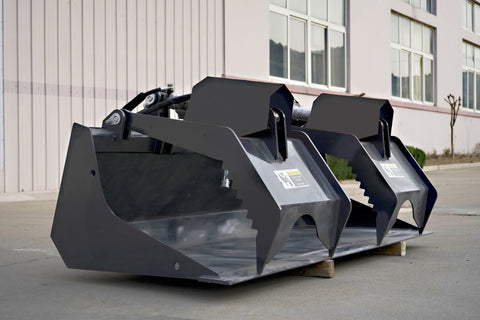 72” Skid Steer Grapple Bucket for Wood Heavy - Duty Hydraulic Attachment SU752825 - with | Sold by Uncle Wiener's Wholesale