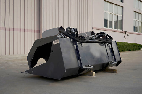 72” Skid Steer Grapple Bucket for Wood Heavy - Duty Hydraulic Attachment SU752825 - with | Sold by Uncle Wiener's Wholesale