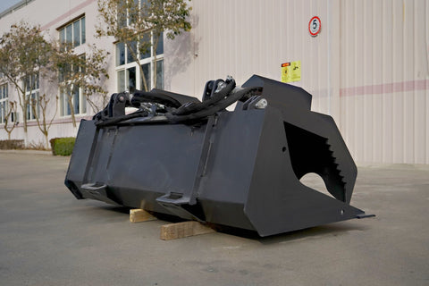 72” Skid Steer Grapple Bucket for Wood Heavy - Duty Hydraulic Attachment SU752825 - with | Sold by Uncle Wiener's Wholesale