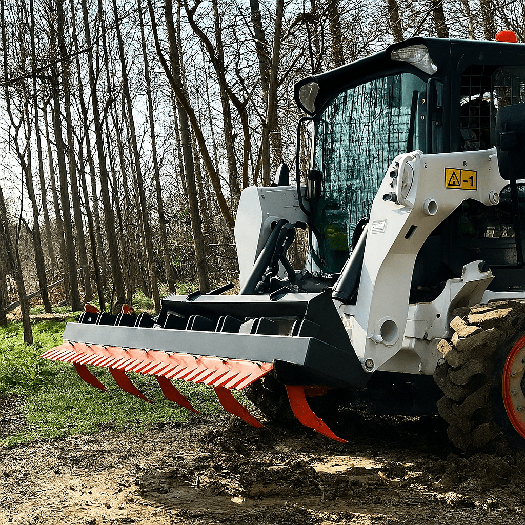 72" Skid Steer Land Ripper & Rake Comb – Adjustable Depth Scarifier | UWSLR72 - with | Sold by Uncle Wiener's Wholesale