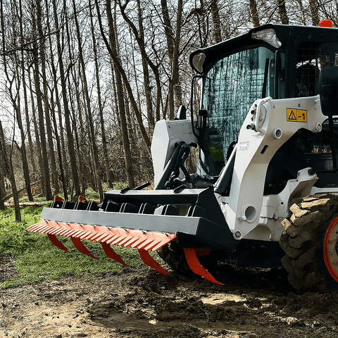 72" Skid Steer Land Ripper & Rake Comb – Adjustable Depth Scarifier | UWSLR72 - with | Sold by Uncle Wiener's Wholesale